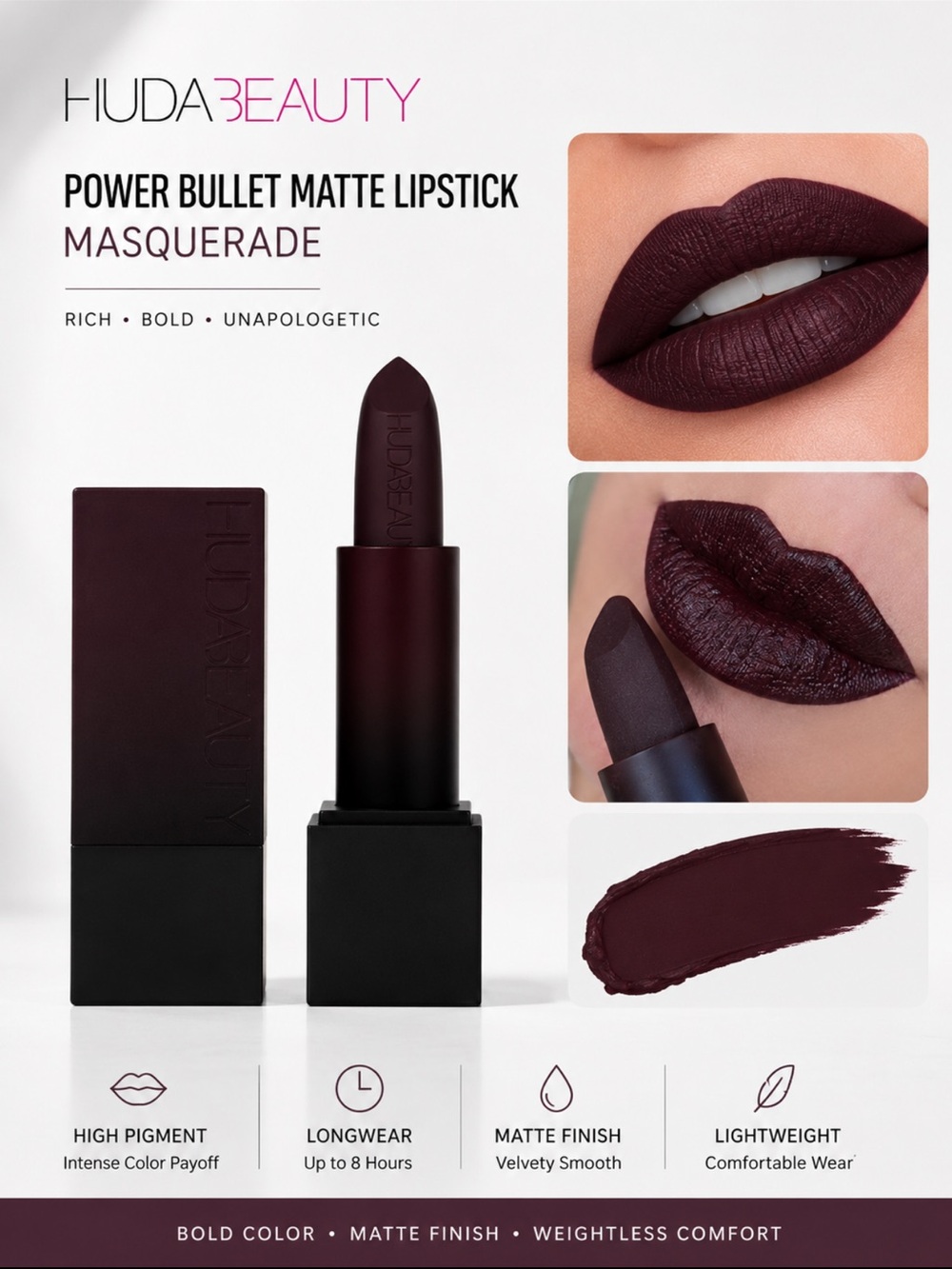 Huda beauty Maquerade Power Bullet matte Lipstick